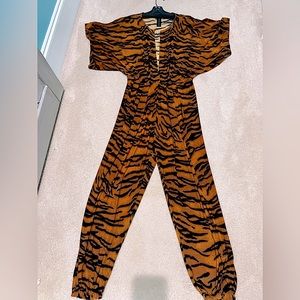 Norma Kamali sassy tiger print jumpsuit.